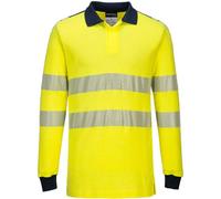 Portwest - Polo De Travail Manches Longues Haute Visibilité Ignifugé Jaune / Marine 3xl