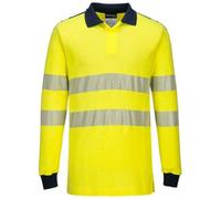 Portwest - Polo De Travail Manches Longues Haute Visibilité Ignifugé Jaune / Marine S