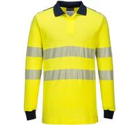 Portwest - Polo De Travail Manches Longues Haute Visibilité Ignifugé Jaune / Marine Xl