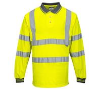 Portwest Polo HV Manches Longues, Couleur: Jaune, Taille: XL, S277YERXL
