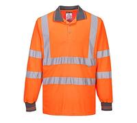 Portwest Polo HV Manches Longues, Couleur: Orange, Taille: XXL, S277ORRXXL