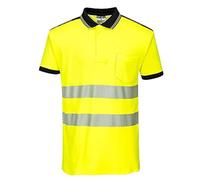 Portwest Polo HV PW3, Couleur: Jaune/Noir, Taille: S, T180YBRS