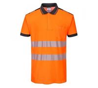 Portwest Polo HV PW3, Couleur: Orange/Noir, Taille: XS, T180OBRXS