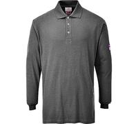 Portwest Polo manches longues antistatique résistant aux flammes, Couleur: Gris, Taille: M, FR10GRRM