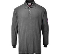 Portwest Polo manches longues antistatique résistant aux flammes, Couleur: Gris, Taille: XXL, FR10GRRXXL