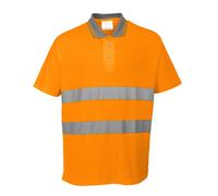 Portwest Polo S171 Haute Visibilité Orange/Jaune Coton Confort Manches Courtes