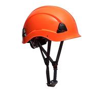 Portwest PS53 Height Endurance Casque de Chantier Travaux en Hauteur Casque de Sécurité Électricien Coque ABS Légère Non Ventilée Jugulaire 4 Points Harnais 6 Points Isolation Électrique, Orange
