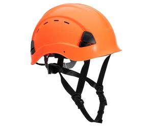 Portwest PS73 Casque Alpiniste Height Endurance Léger et Robuste Coque ABS | Orange, Taille unique, EN 12492, EN 397, Coupe Réglable, Molette Crantée, Durable, Ventilé, Jugulaire, Secours