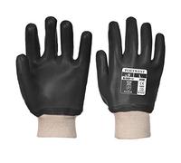 Portwest PVC Poignet Tricot, Couleur: Noir, Taille: L, A400BKRL