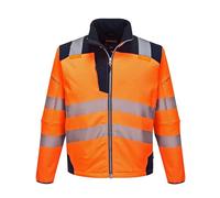 Portwest PW3 Hi-Vis Softshell Jacket (Large, Orange/Navy)