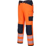 Portwest PW3 PW340ONR32 Pantalon de Travail Haute visibilité Orange/Bleu Marine Taille 32
