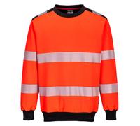 Portwest PW379 Sweat à col rond PW3 haute-visibilité Rouge/noir - Taille 4XL