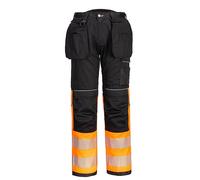 Portwest PW307 Pantalon Holster PW3 Hi-Vis Classe 1 Orange/Noir - Taille 34 - Standard