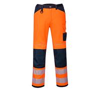 Portwest PW340 Pantalon de Travail Haute Visibilité PW3 Pour Hommes Orange/Marine, 34