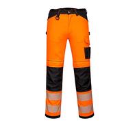 Portwest PW340 Pantalon de Travail Haute Visibilité PW3 Pour Hommes Orange/Noir Court, 38