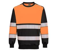 Portwest PW376 PW3 Sweatshirt Hi-Vis Classe 1 Col Rond Manches Côtelées Confort