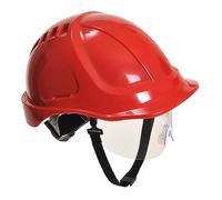 Portwest PW54 Casque de Sécurité avec Visière Endurance Plus Rouge