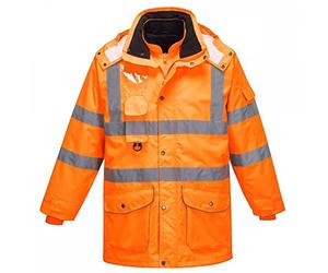 Portwest RT27 Parka HV 7-en-1 RIS Imperméable à L'eau Poches Ergonomiques