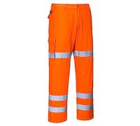Portwest RT49 Pantalon De Travail À Trois Bandes Hi-Vis Orange, XXXL