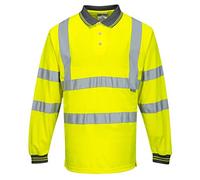 Portwest Polo HV manches longues S277YERL, Jaune, Taille L