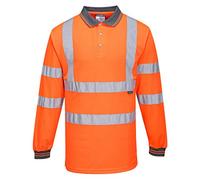 Portwest Polo haute visibilité S277ORRS – manches longues Orange – Taille S