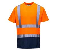 Portwest S378 T-shirt bicolore Orange/Marine, M