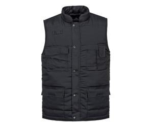 Portwest S414 Shetland Bodywarmer Polycoton 8 poches Fermeture Centrale Zip | Noir, M, Doublure en Flanelle de Coton, Ouverture Frontale Pressions, Boucle Radio, Coupe Standard, Rembourré