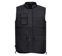 Portwest S415 Bodywarmer Ouverture Frontale Pressions Poches Ergonomiques | Noir, 2XL, Polyester, Sans Manches, Résistant à L'eau, Cordon de Serrage, Intempéries, Poche Stylo, Poche Téléphone, Léger