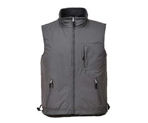Portwest S418 Veste Col Doublé Polaire Cordon de Serrage Poche Téléphone | Gris, XL, Coupe Confortable et Décontractée, Polyester, Sans Manches, Lavable en Machine, Zippé, Réversible