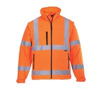 Portwest S428 Blouson Softshell Couches 2 Poches Latérales Zippées Mixte | Orange, 4XL, EN ISO 20471, UPF 40+, Polyester, Bande Réfléchissante, Doublure Polaire, Imperméable, Auto-Agrippant