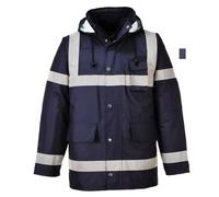Portwest S433 Parka Iona Lite Poche Poitrine Intérieure Imperméable à L'eau | Marine, 4XL, EN 343 Classe 3:1, EN 342, EN 17353, Coupe Ample, Oxford 300D, Poignets Bords Cotes, Col Doublé Polaire