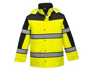 Portwest S462 Parka Bicolore Panneaux Contrastant Poche Poitrine Intérieure | Jaune, 3XL, EN ISO 20471 Classe 3, UPF 40+, Oxford 300D, Bande Réfléchissante, Doublure Matelassée, Imperméable à L'eau
