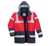 Portwest S466 Parka HV Bicolore Rouge/Marine - Taille L