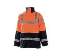 Portwest S467 Parka HV Bicolore Panneaux Contrastant Bande Réfléchissante | Orange, M, EN ISO 20471 Classe 3, EN 342, Polyester, Poche Poitrine Intérieure, Poignets Bords Cotes, Zip à Double Curseur