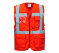 Portwest S476 Gilet Haute Visibilité Hi-Vis Orange Jaune Rouge Zip Porte-Badge