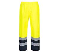 Portwest S486 Pantalon 2 Panneaux Contrastant Bande Réfléchissante Léger | Jaune, S, EN ISO 20471 Classe 2, Certifié CE, Oxford 300D, Ceinture Élastiquée, Imperméable à L'eau, Tissu Classé UPF 40+