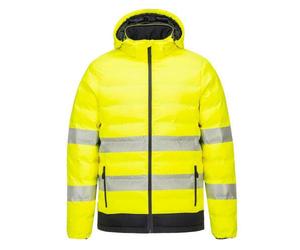 Portwest S548 Doudoune chauffante HV avec capuche Jaune/Noir - Taille XL