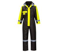 Portwest S585 Combinaison de Travail Homme Hiver Imperméable Doublée | Noir, M, Doublure Chaude, Imperméable, Protection Froid, Salopette, Chantier Extérieur, Grand Froid