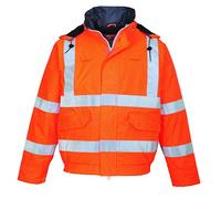 Portwest S773 Blouson Pilote HV Pluie Bizflame Poche Poitrine Intérieure | Orange, M, EN ISO 20471 Classe 3, EN 343, EN 1149-5, Zip à Double Curseur, Poignets Bord Côte, Coutures Étanches, Imperméable