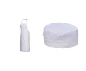 Portwest S841 Tablier W28 x H38, talla única, blanc & S899WHR Casquette de chef Tête de mort Blanc Taille Unique