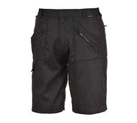 Portwest S889 Shorts de Sécurité de Travail Élastiqués Action Noir, XS
