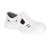 Portwest Sandale de sécurité Ebro Steelite ESD S1 classe 3, Couleur: Blanc, Taille: 49, FW48WHR49
