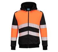 Portwest Sweat à capuche PW3 Class 1 d'hiver zippé Orange/Noir L