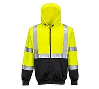 Portwest Sweat zippé à capuche B315 Hi-Vis bicolore Jaune/Noir Taille XL