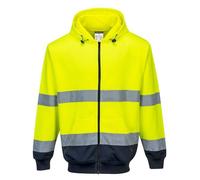 Portwest - Sweat-shirt à capuche à zip bicolore HV S