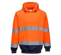 Portwest Sweat shirt à capuche bicolore, Couleur: Orange/Marine, Taille: XL, B316ONRXL