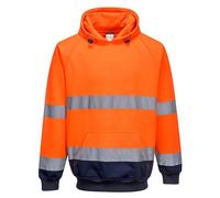 Portwest Sweat shirt à capuche bicolore, Couleur: Orange/Marine, Taille: XL, B316ONRXL