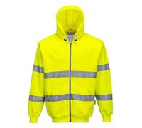 PORTWEST Sweat zip HiVis à capuche Jaune 4XL - Vêtements de travail