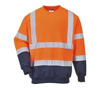Portwest Sweatshirt bicolore HiVis, Couleur: Orange/Marine, Taille: XXL, B306ONRXXL
