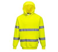 Portwest Sweatshirt Haute Visibilité à capuche, Couleur: Jaune, Taille: L, B304YERL